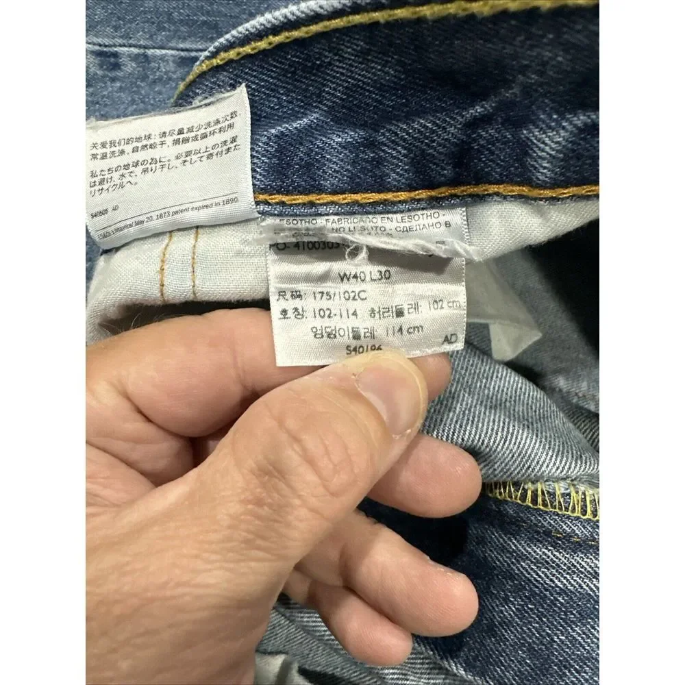 Levi's Men's Straight Jeans Blue‎ Cotton 40x30 505 Original Fit Jeans 3rd